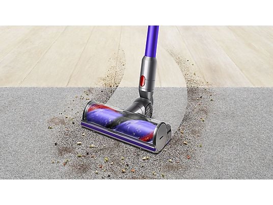 Aspirador escoba - Dyson V11 Advanced, Potencia succión 200 AW, Autonomía 60 min, Accesorios, 3 Modos, Morado/Níquel