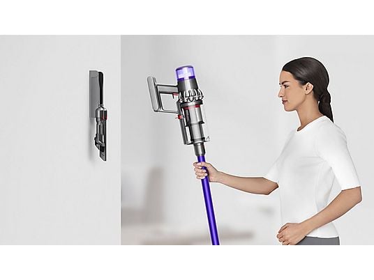 Aspirador escoba - Dyson V11 Advanced, Potencia succión 200 AW, Autonomía 60 min, Accesorios, 3 Modos, Morado/Níquel