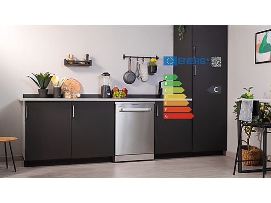 Lavavajillas - Cecotec Bolero Aguazero 6800 acero inoxidable, 14 servicios, 8 programas, 60 cm, Filtro ABT, Sistema ION, Inox