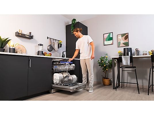 Lavavajillas - Cecotec Bolero Aguazero 6800 acero inoxidable, 14 servicios, 8 programas, 60 cm, Filtro ABT, Sistema ION, Inox