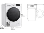 Lavadora carga frontal - LG F2WR5S09A0W, 9 kg, Blanco