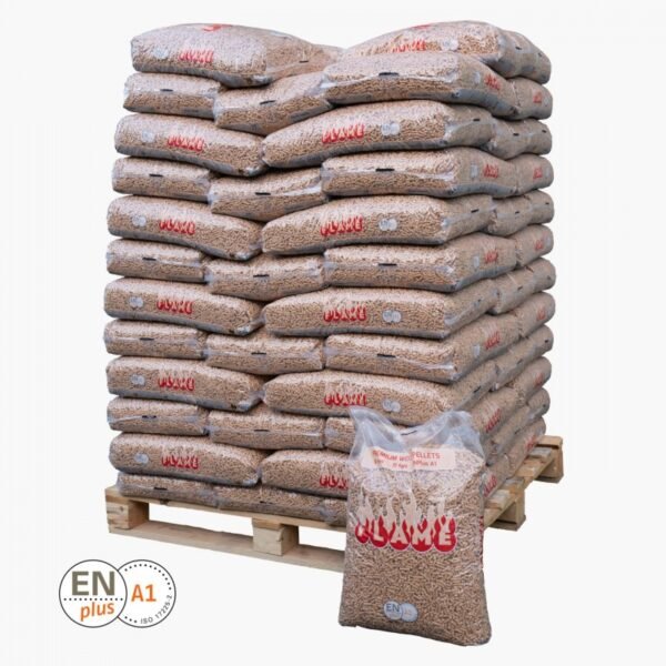 Pellets de madera flamme 15 kg palet de 72 sacos